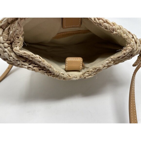 POOLSIDE Cesi Conch Bag Natural Woven Crossbody Magnetic Closure - Picture 6 of 9
